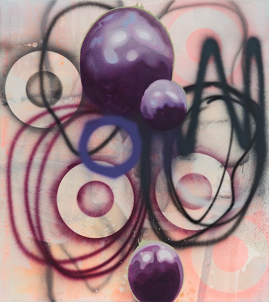 Wolfgang Ellenrieder: Kontaktblasen, 2015, Pigment, Bindemittel, Öl auf Nessel, 140 x 125 cm 

